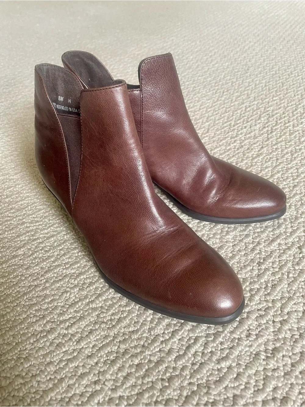 Munro Brown Leather Ankle Booties